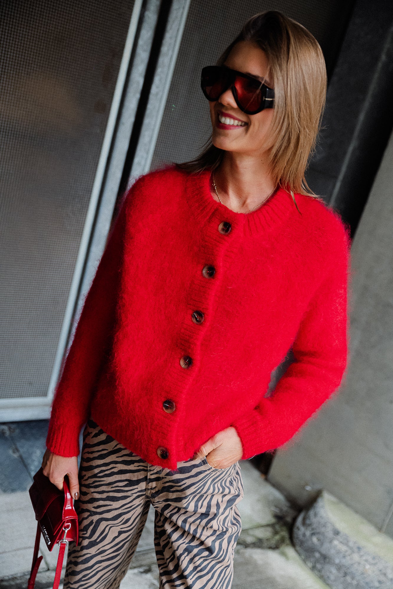 Caitlin cardigan red