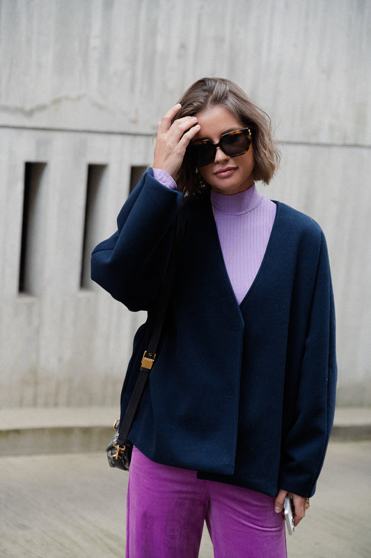 Les Jumelles Louane oversized jacket navy