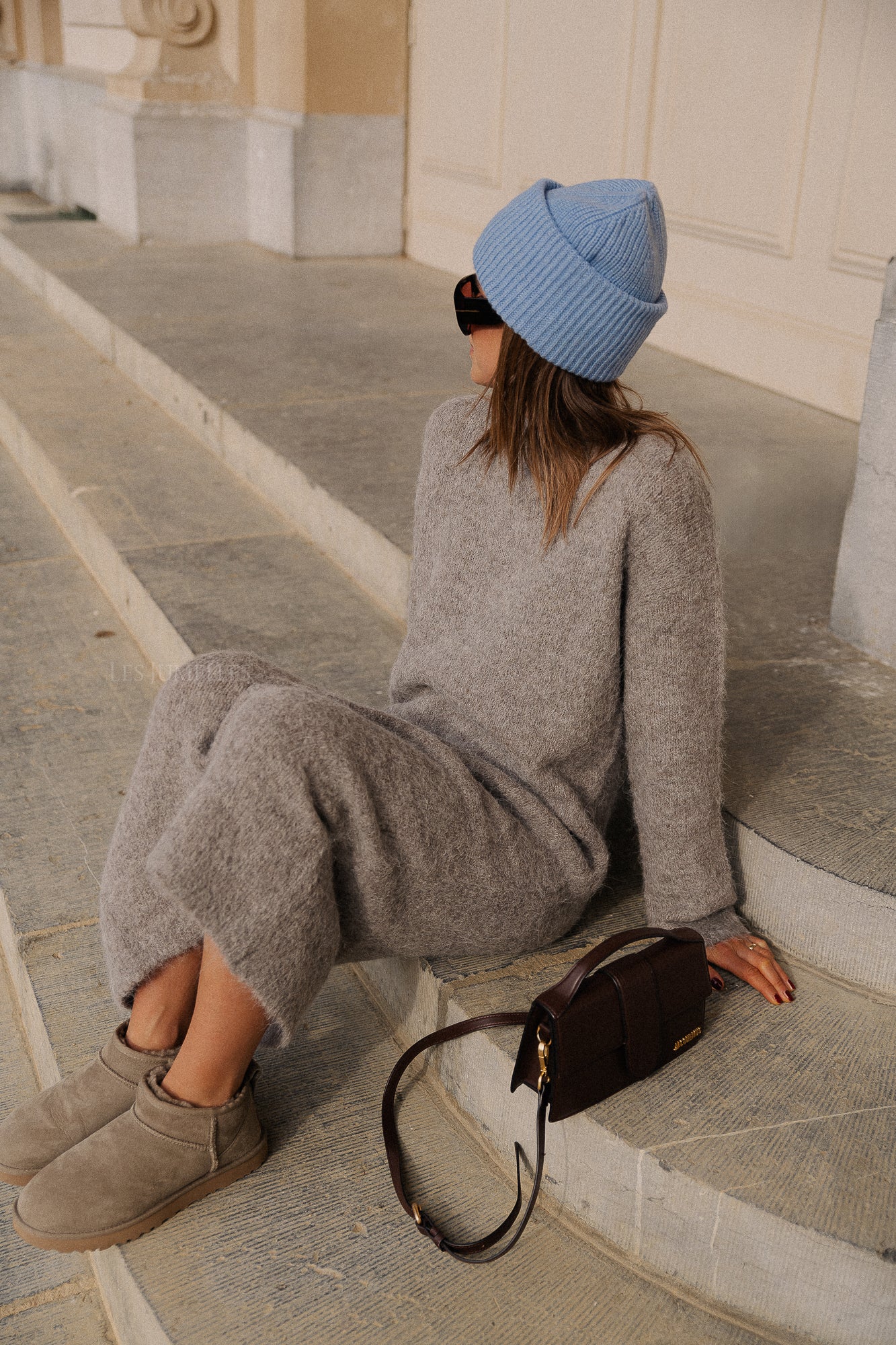 SLFMary knit wool beanie endless sky melange