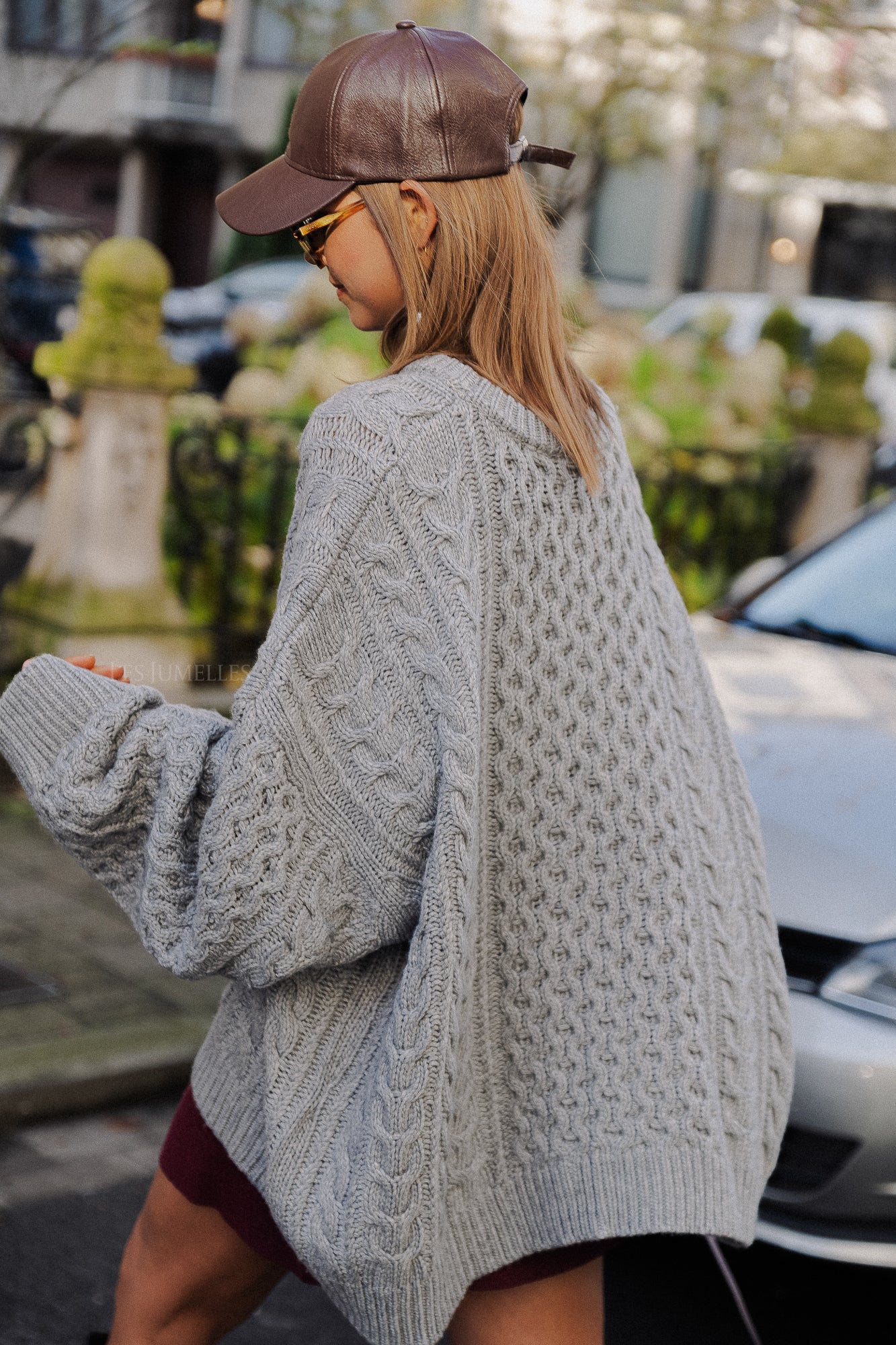 Edith Oversize Strickpullover grau