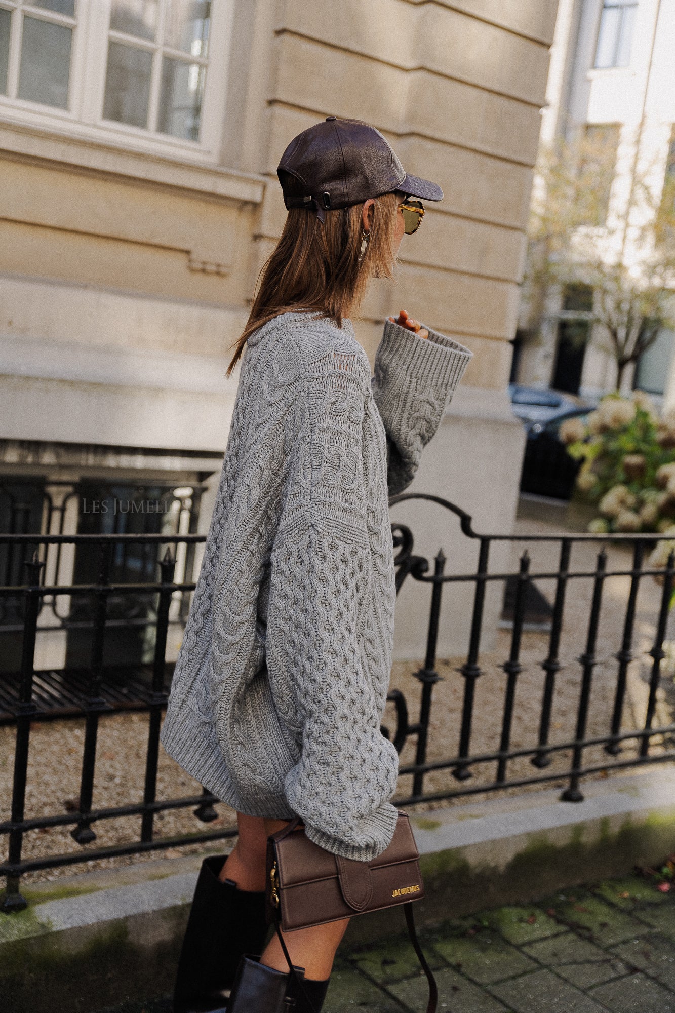 Edith Oversize Strickpullover grau