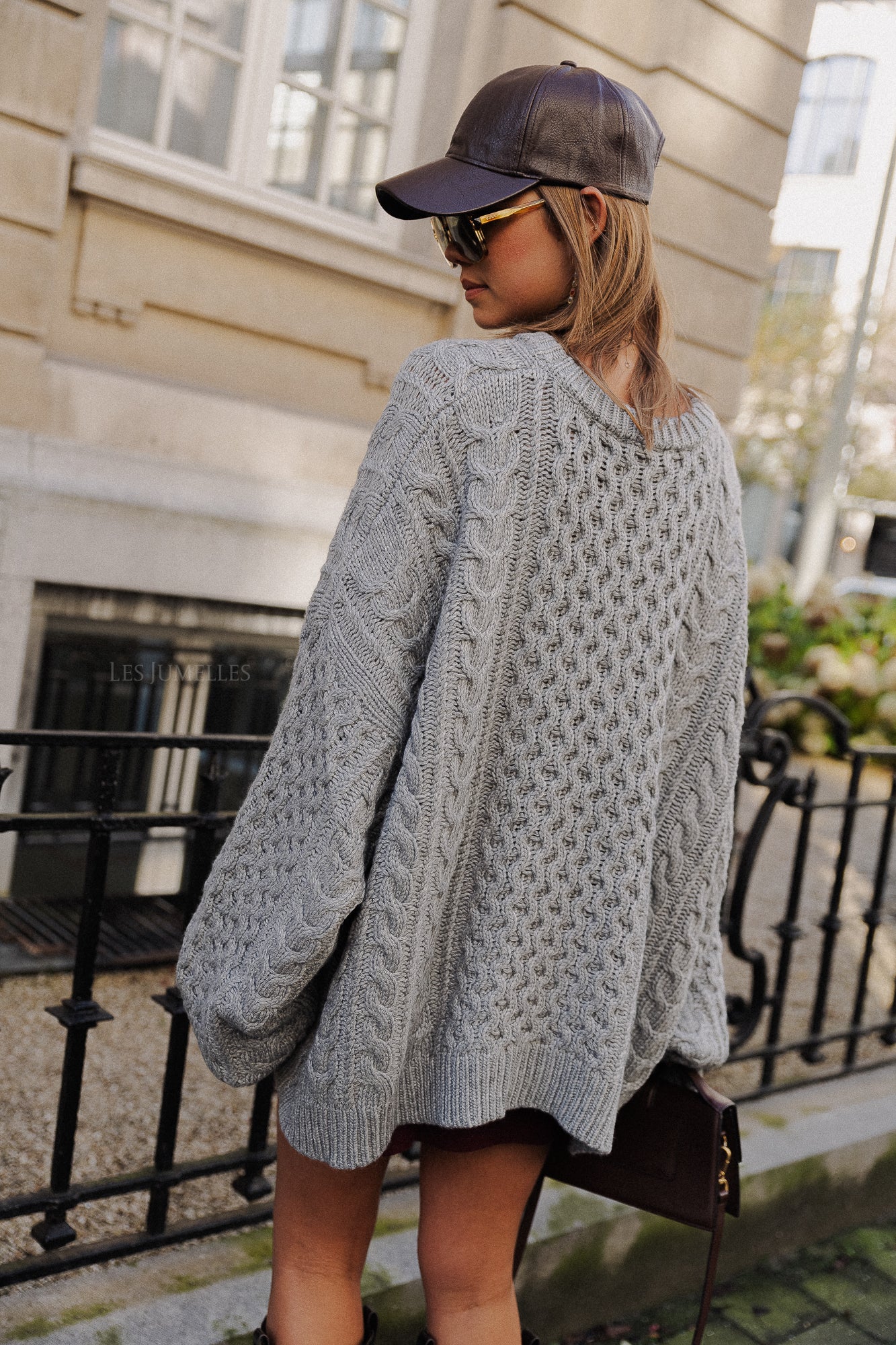 Edith Oversize Strickpullover grau