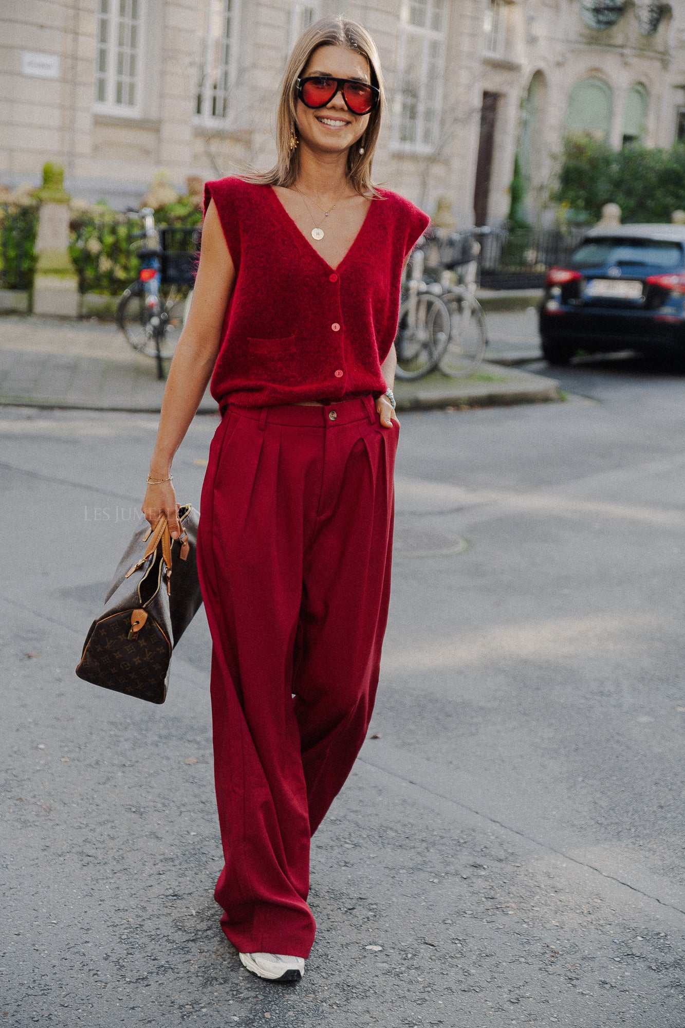 Bonnie gilet cherry red