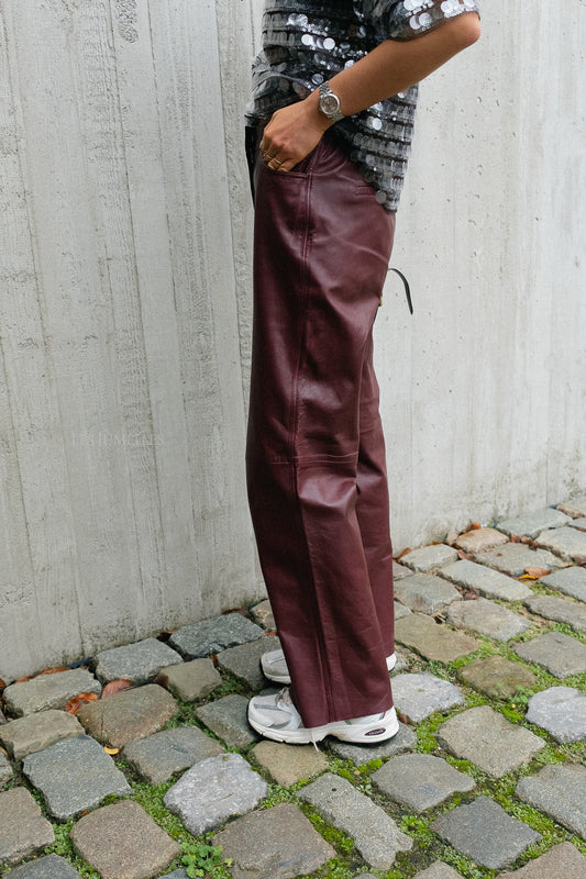 Les Jumelles SLFFaye MW leather pant zinfandel