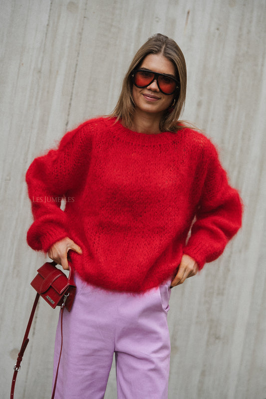 Les Jumelles Madison mohair jumper red