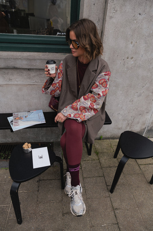 Les Jumelles Madeline blazer taupe/burgundy