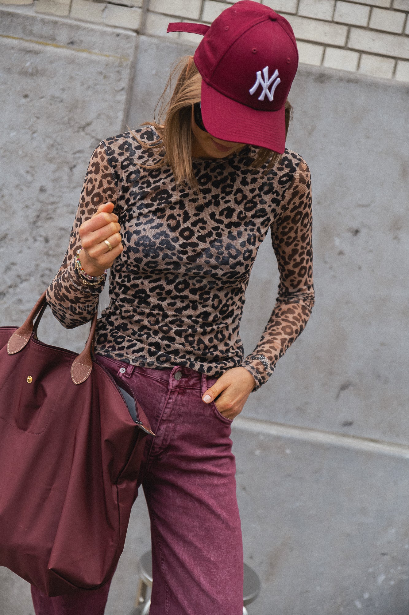 Mia mesh top leopard