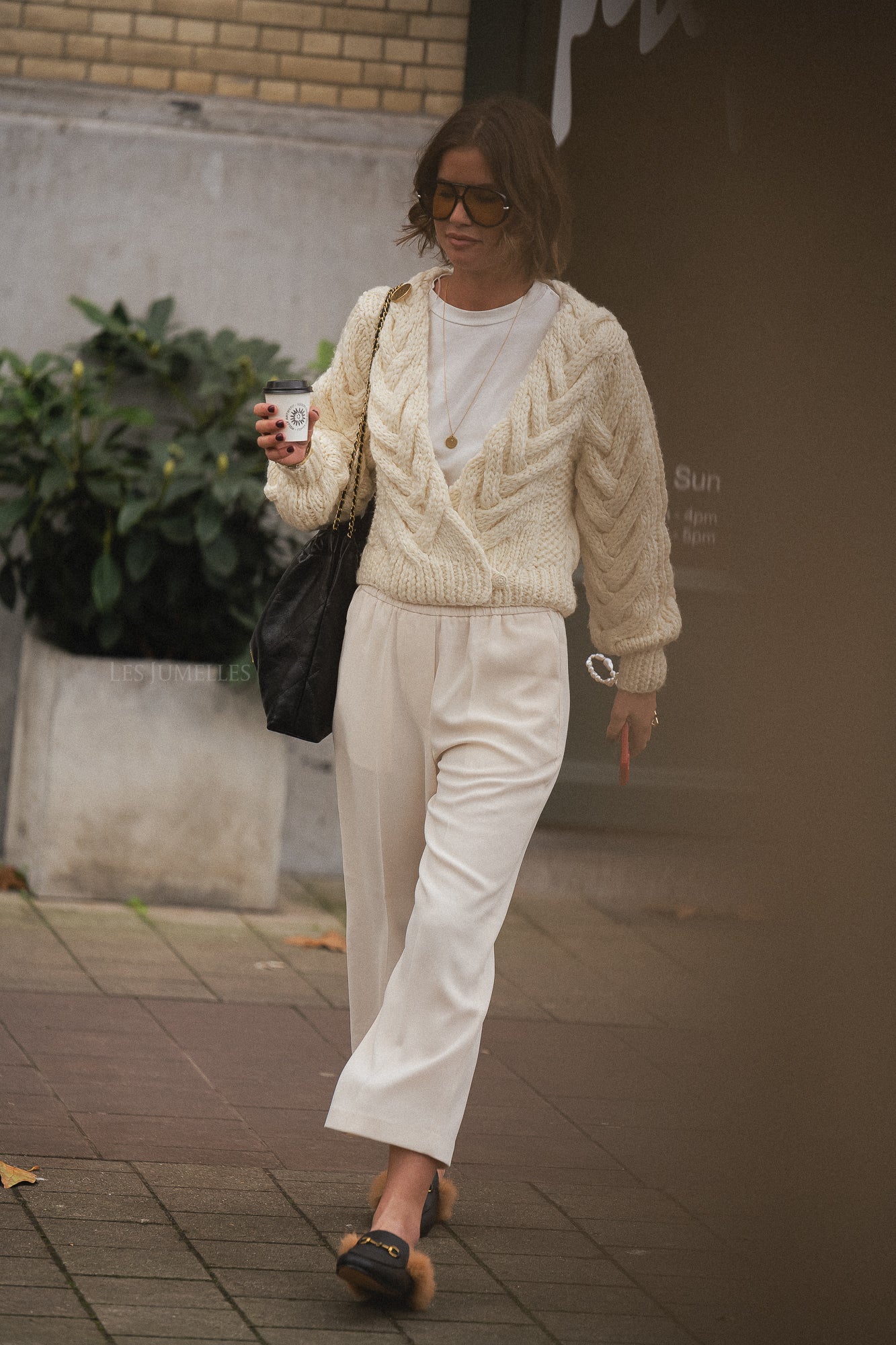 Jonah classic gabardine trousers ivory