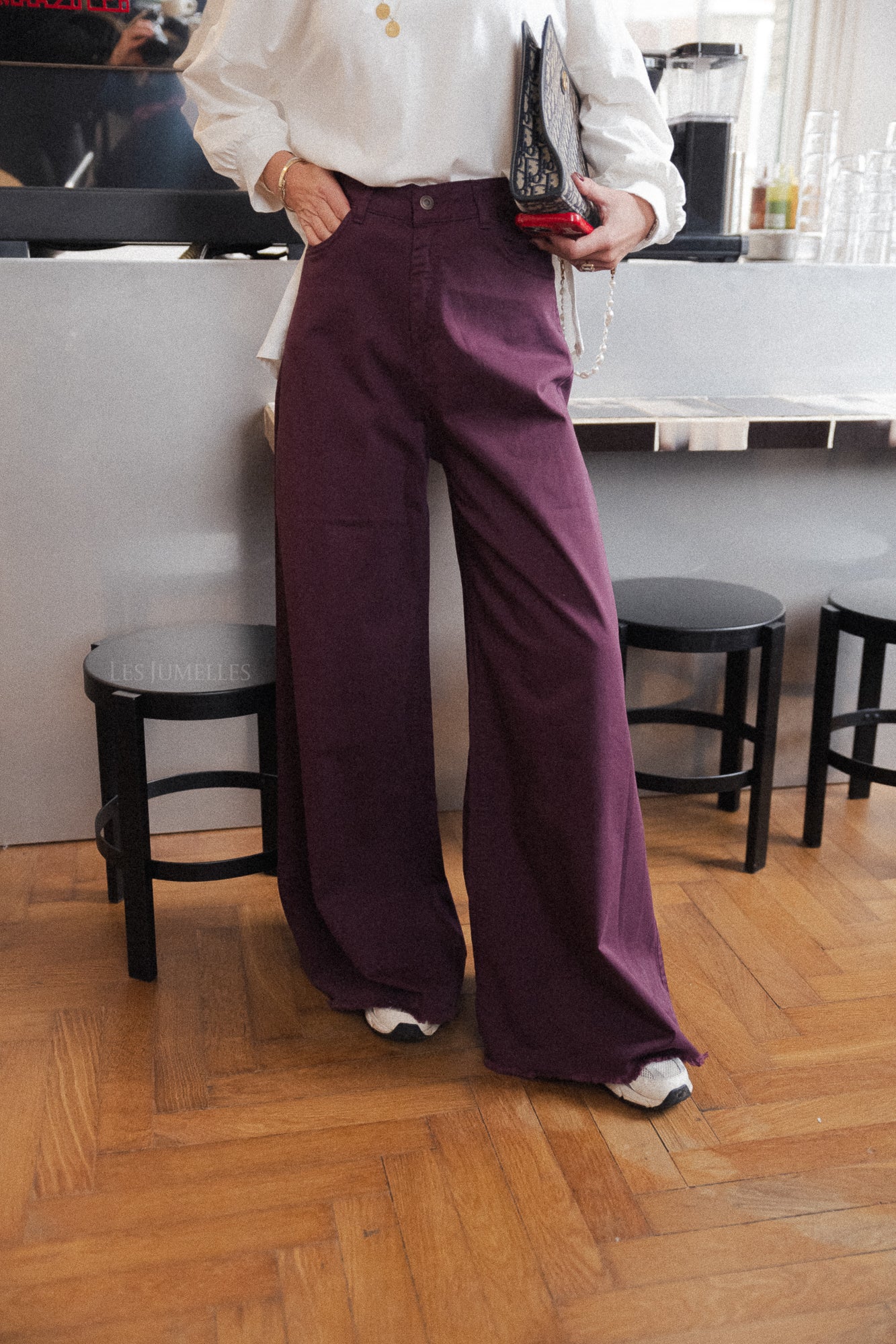 Zola wide legged trousers aubergine