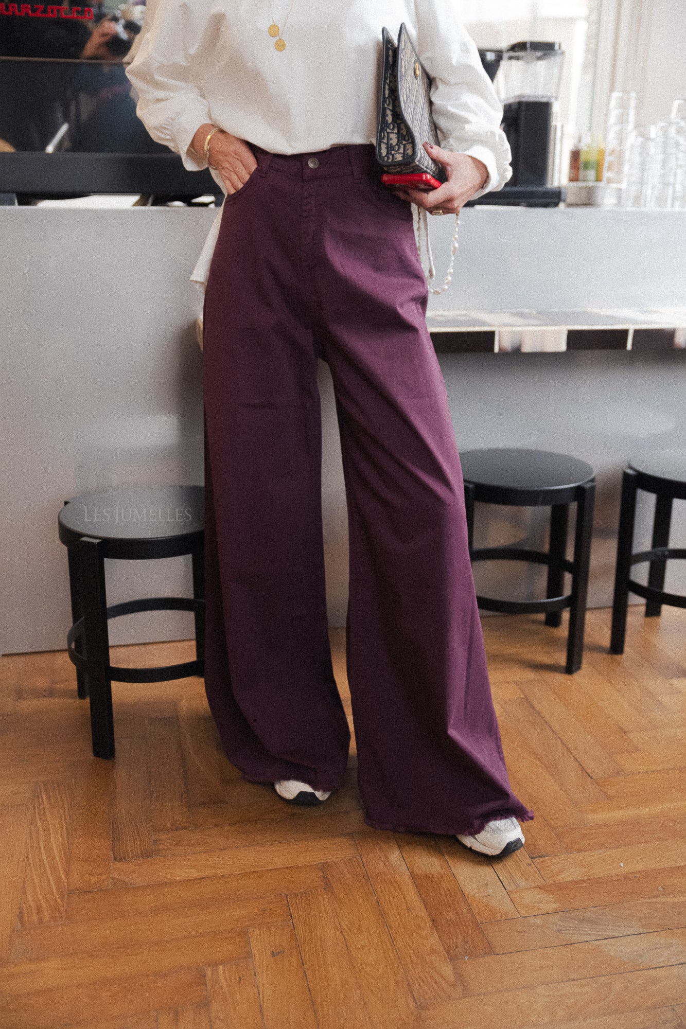 Zola wide legged trousers aubergine