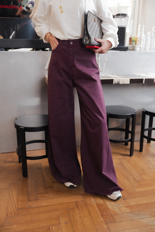 Les Jumelles Zola wide legged trousers aubergine