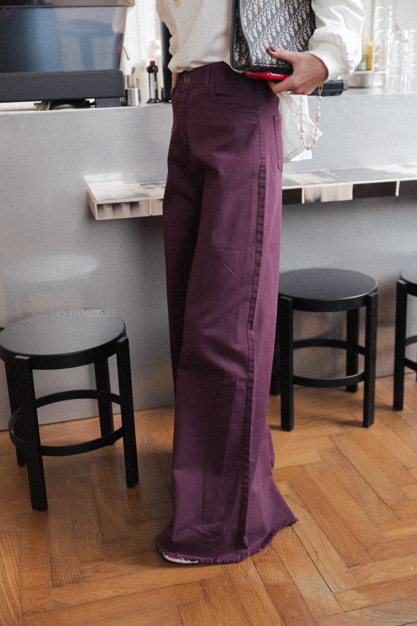 Zola wide legged trousers aubergine