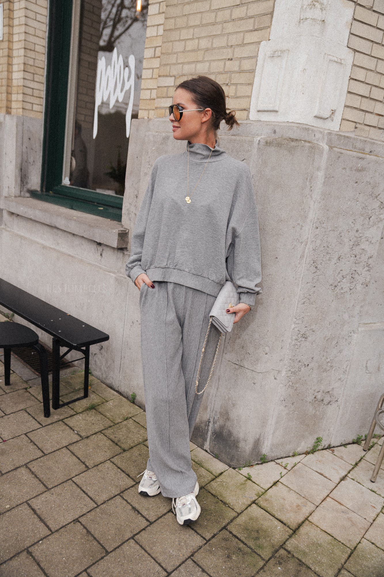 Romy roll neck sweater grey