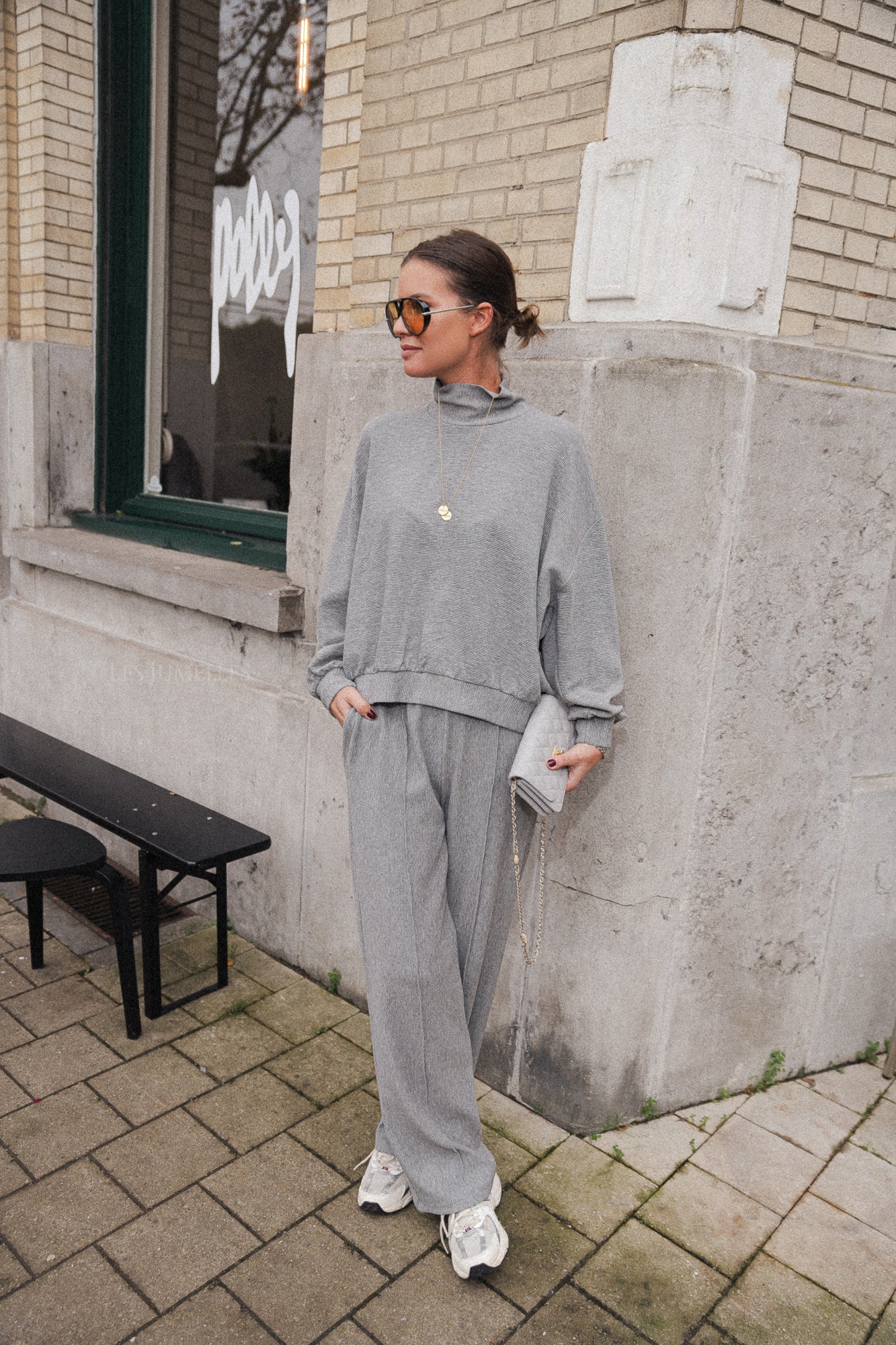 Romy roll neck sweater grey