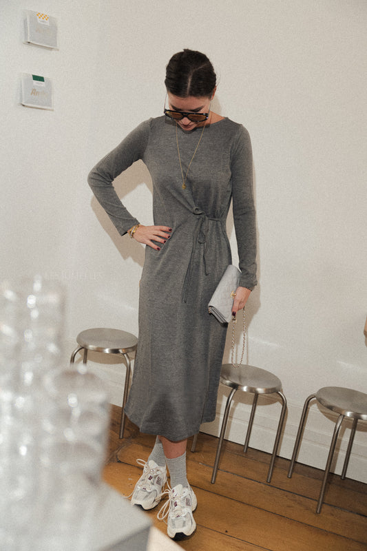 Les Jumelles Odett dress dark grey melange