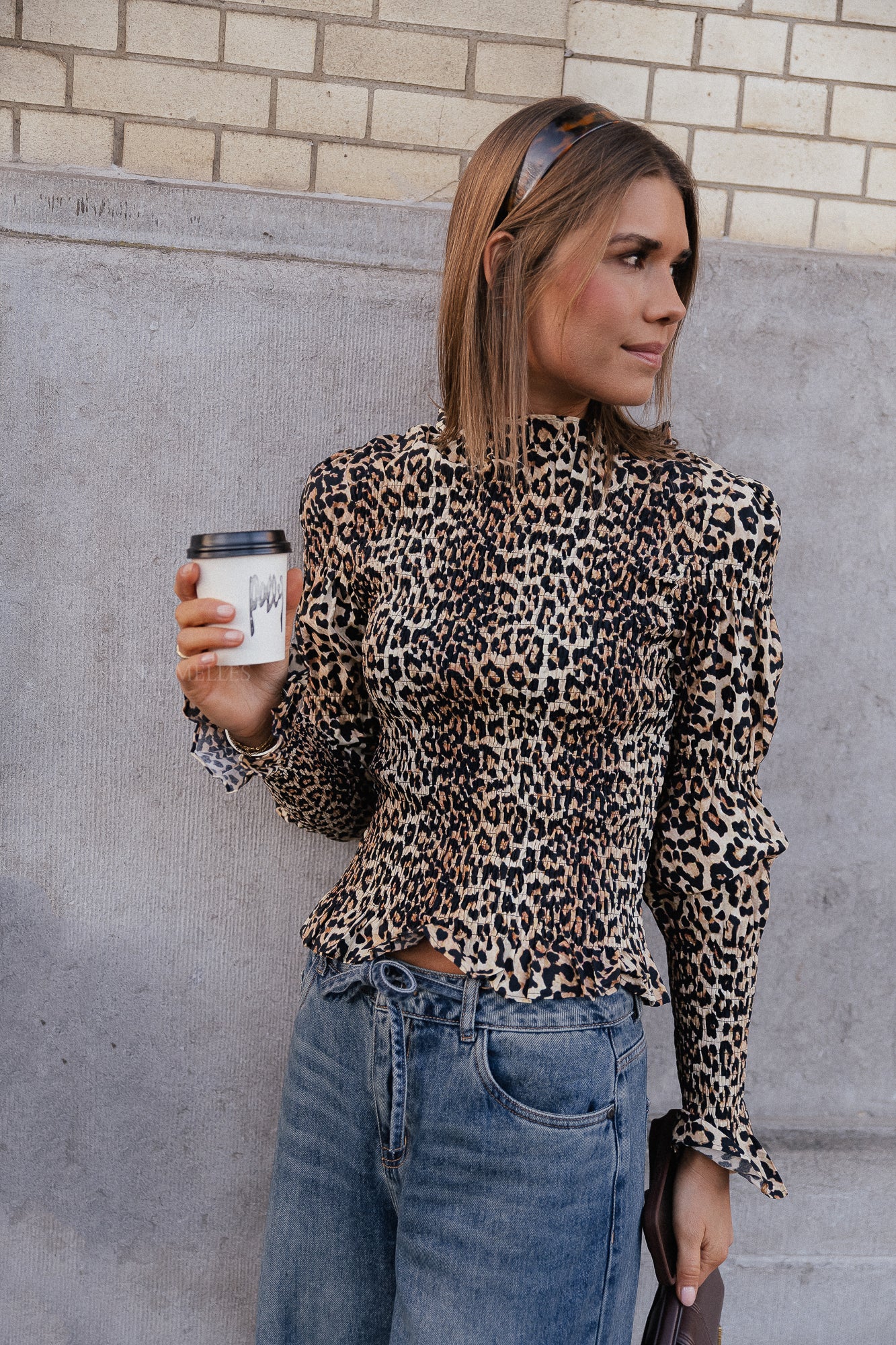 YASChemma LS smock top leopard