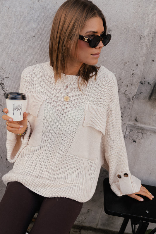 Les Jumelles Noemie Strickpullover in Creme