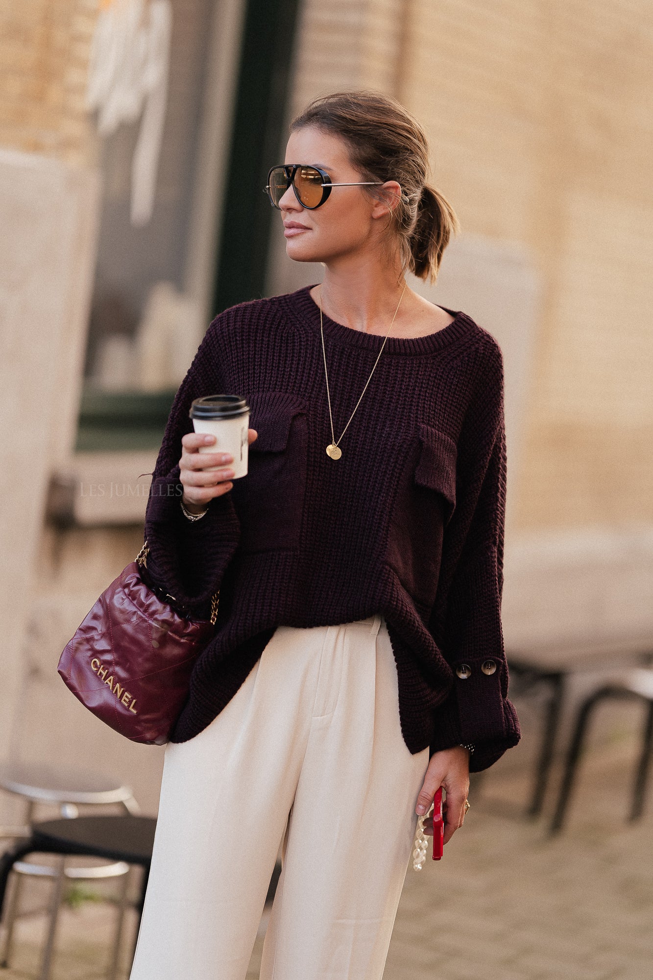 Noemie Strickpullover burgundy