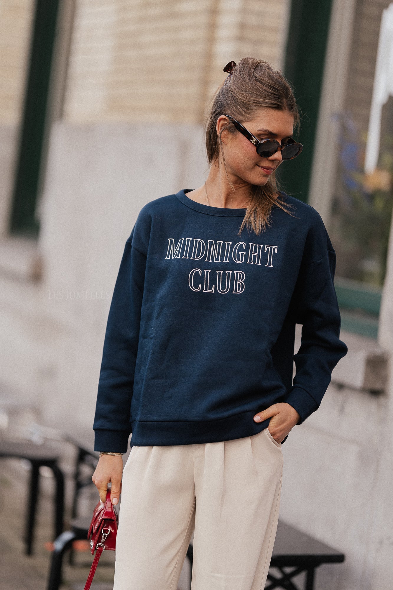 VIMaldea O-neck LS sweatshirt marineblau