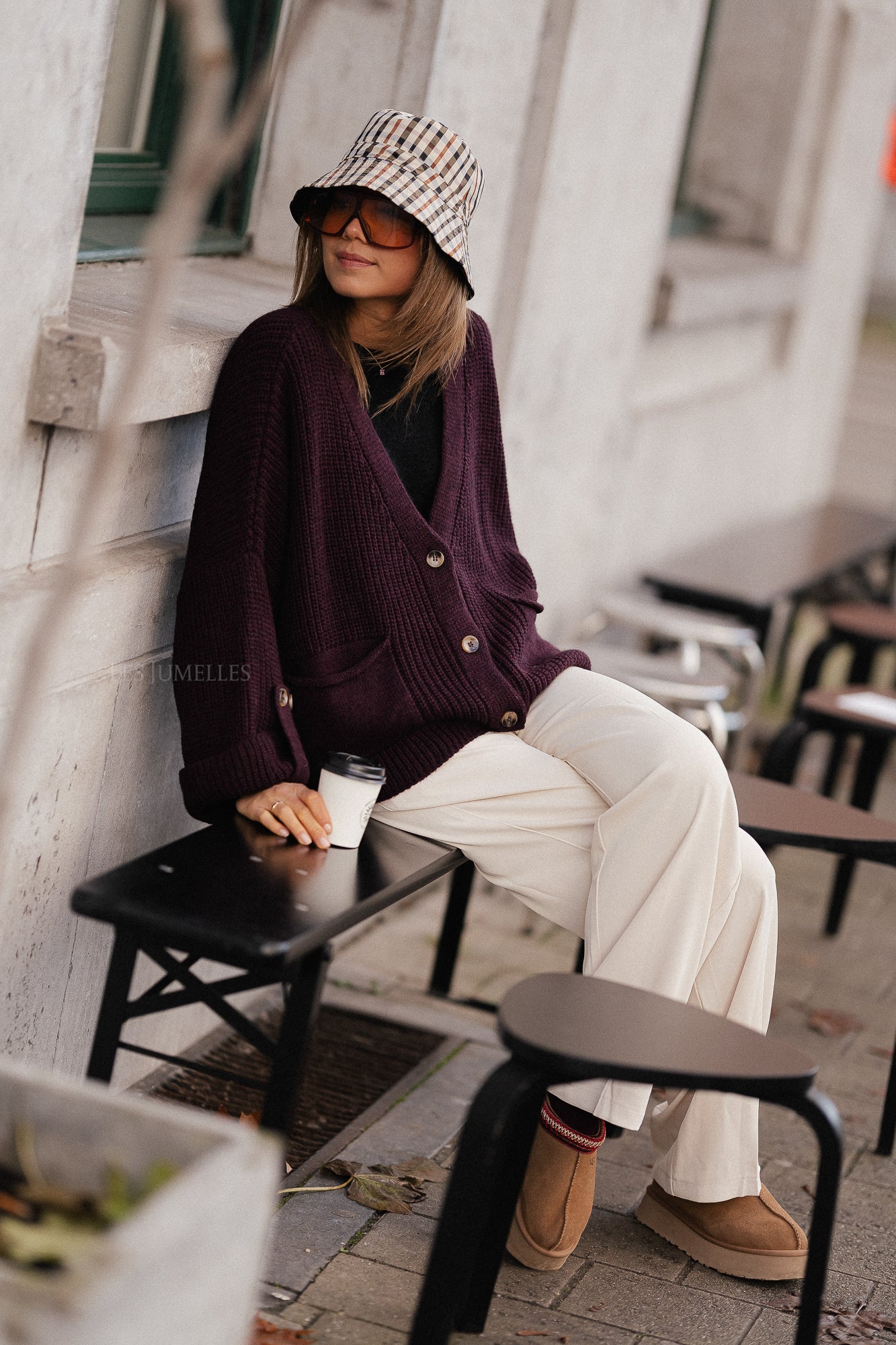 Noemie knitted cardigan burgundy