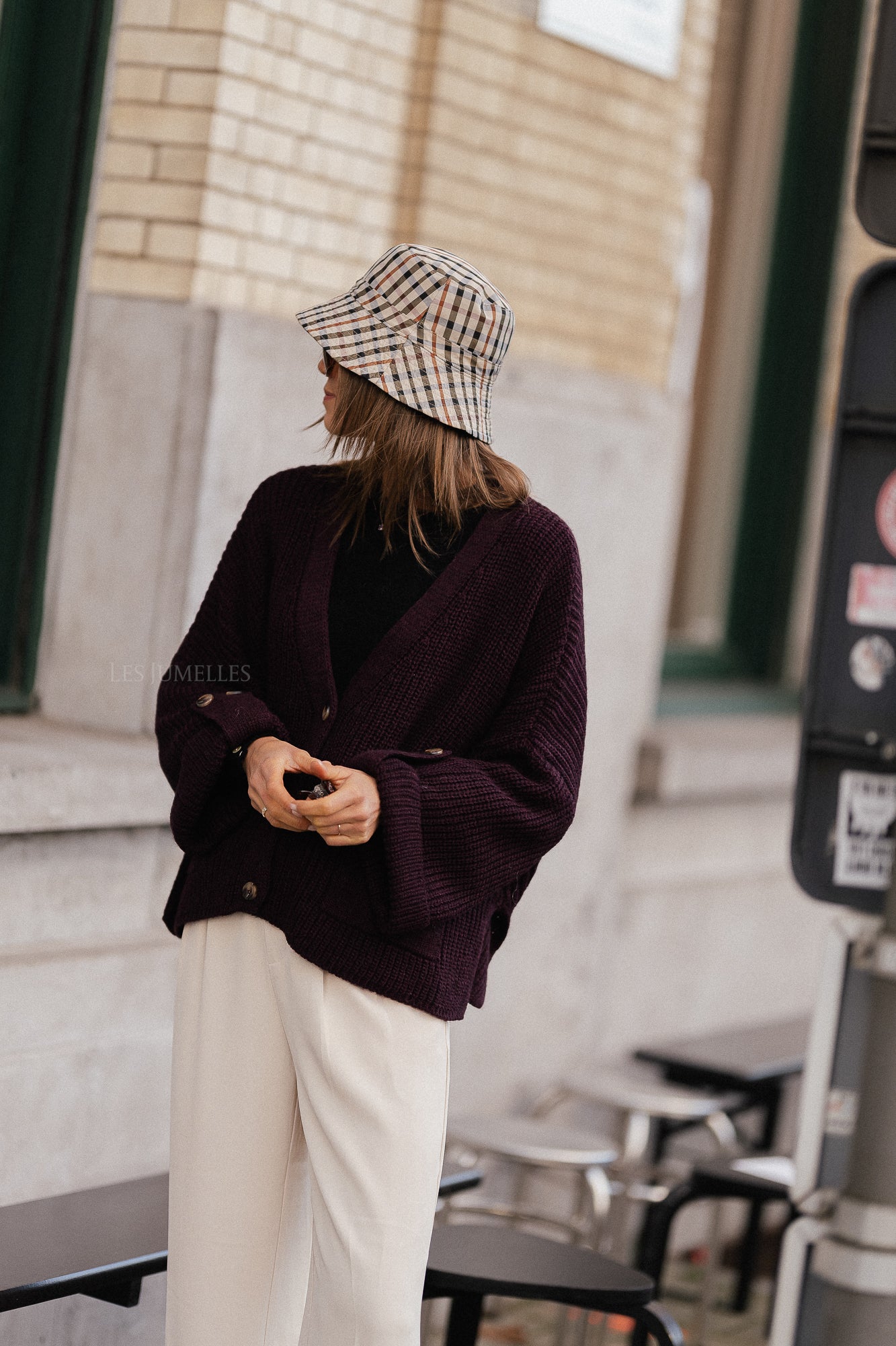 Noemie knitted cardigan burgundy