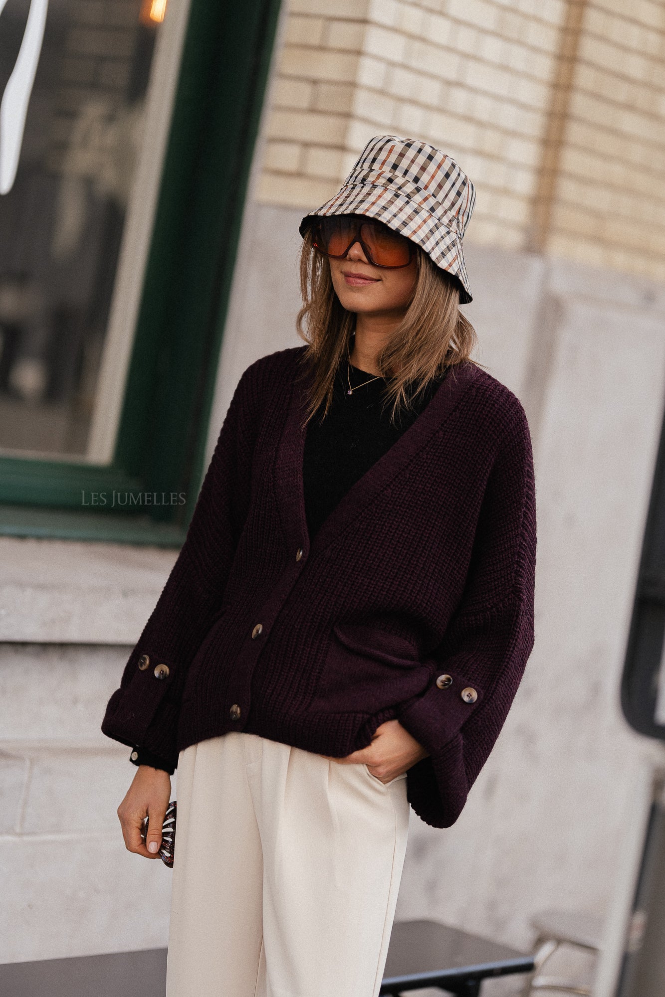 Noemie knitted cardigan burgundy