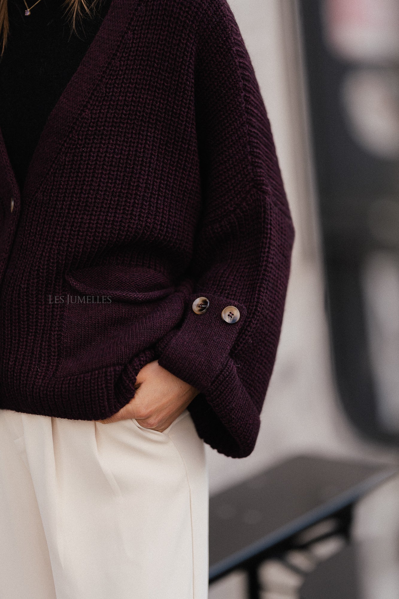 Noemie knitted cardigan burgundy