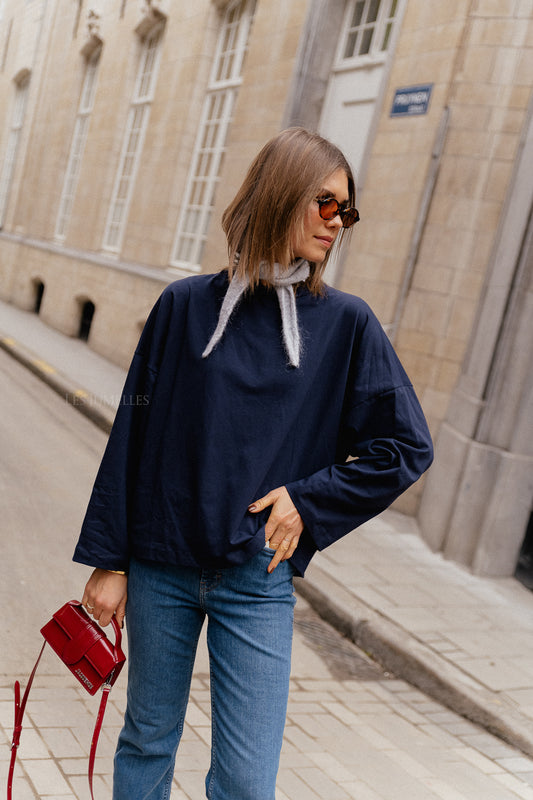 Les Jumelles Rachel Langarm-Shirt Navy