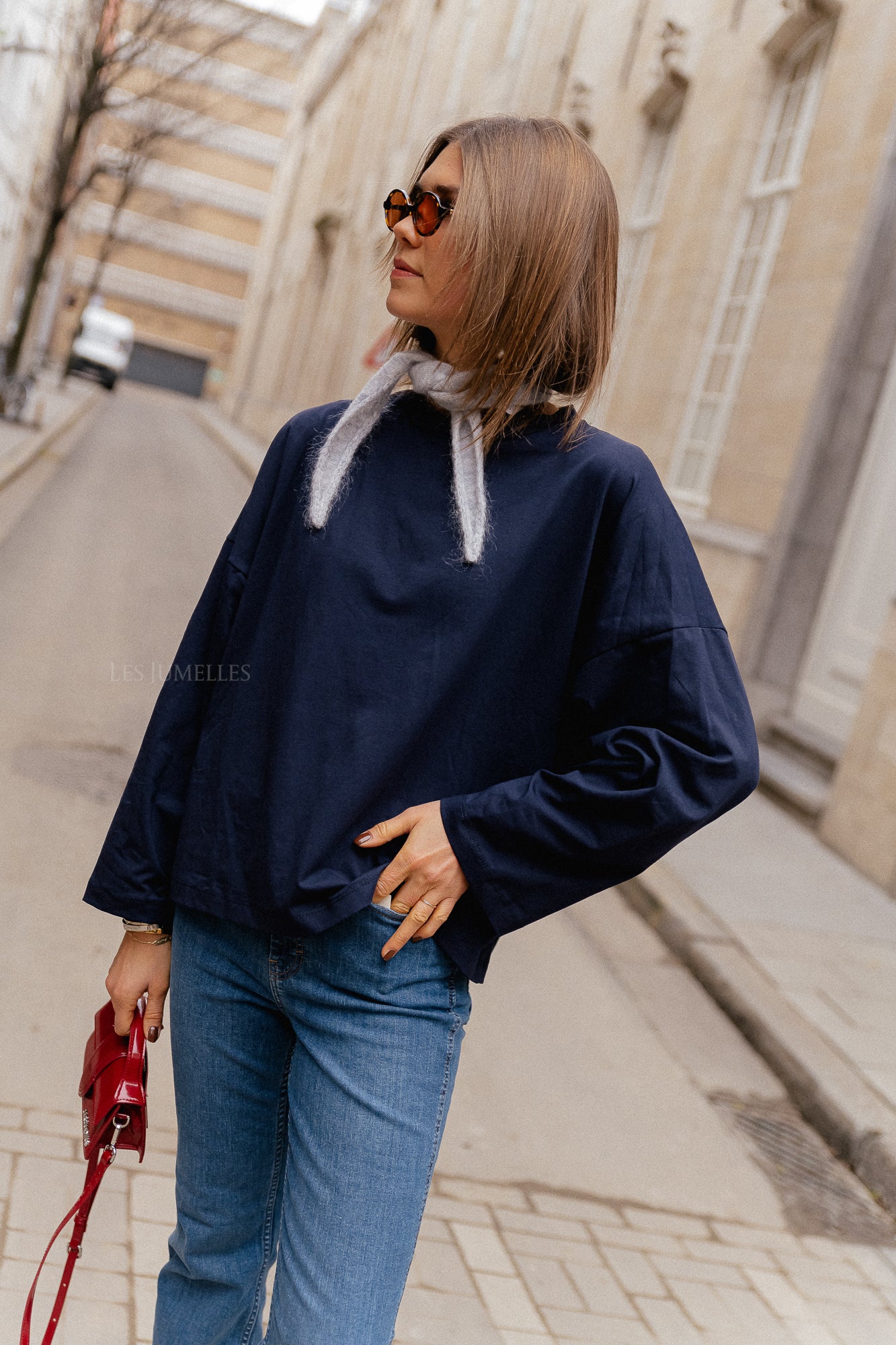 Rachel Langarm-Shirt Navy