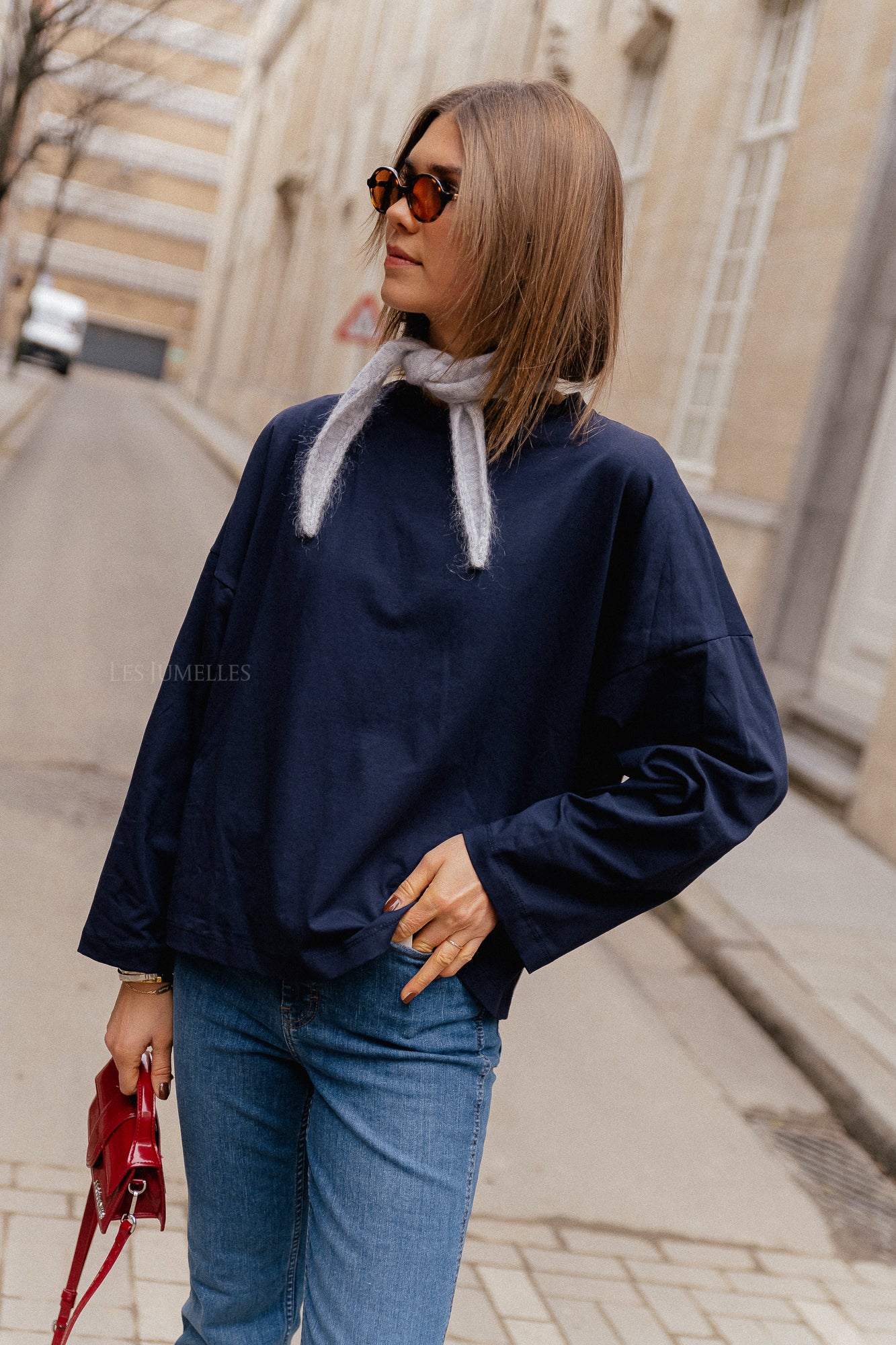 Rachel Langarm-Shirt Navy