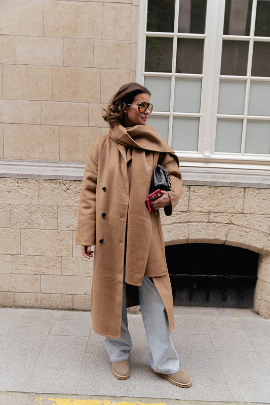 Les Jumelles Oversize Carter wool coat camel