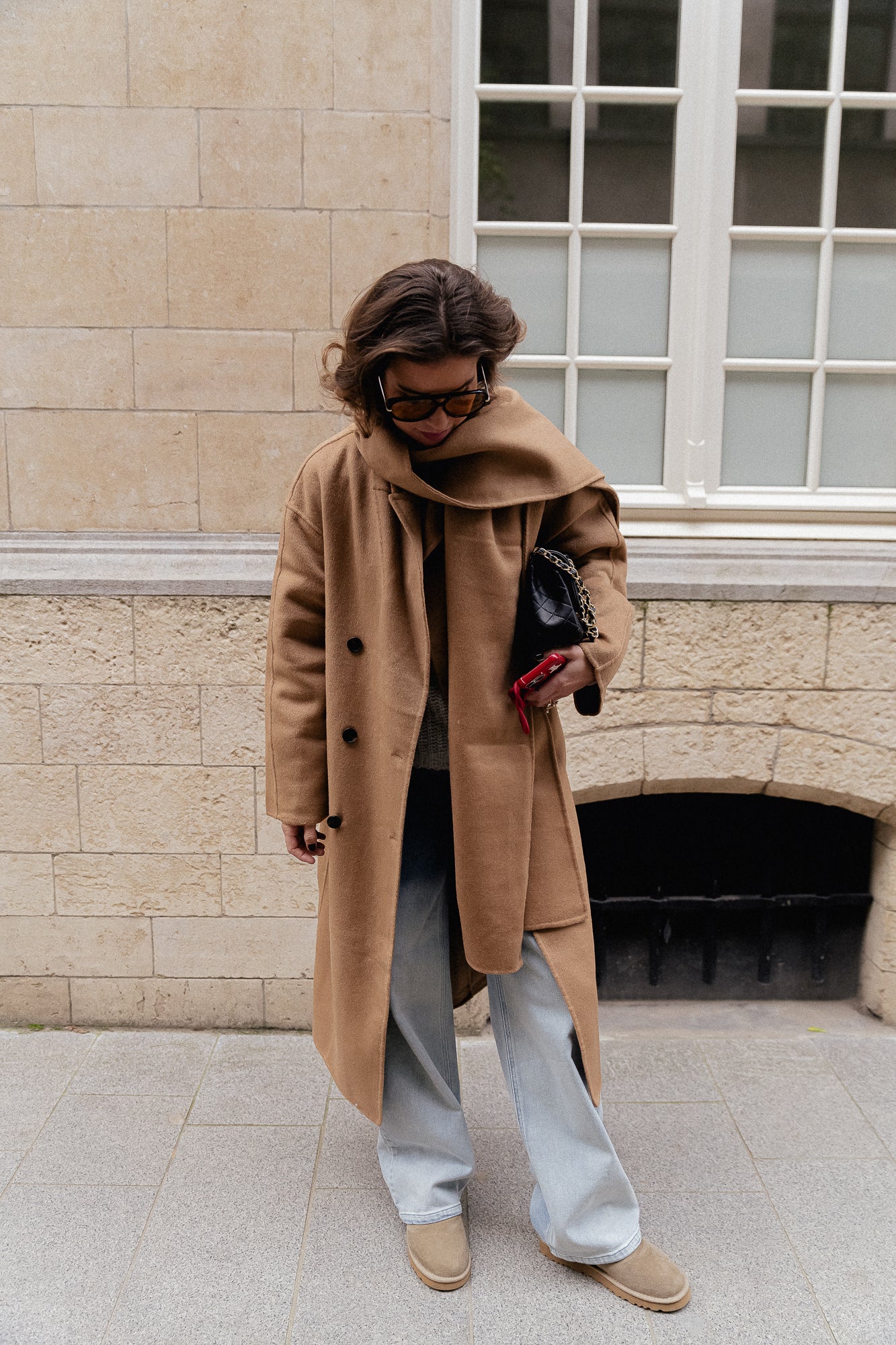 Oversize Carter wool coat camel