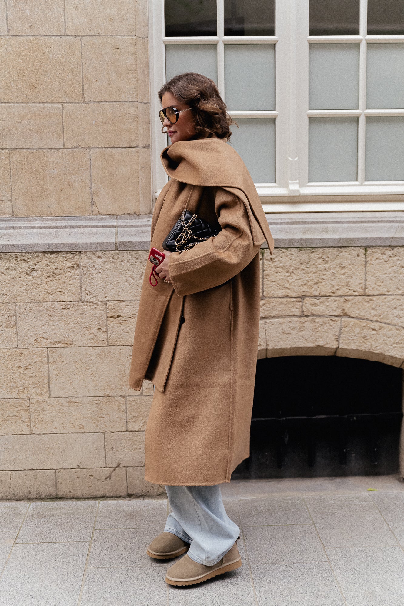 Oversize Carter wool coat camel