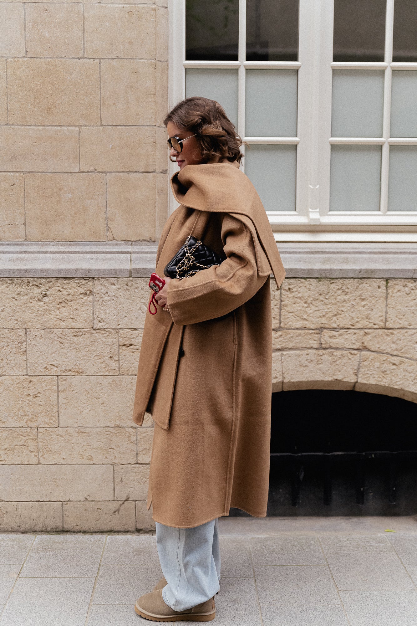 Oversize Carter wool coat camel