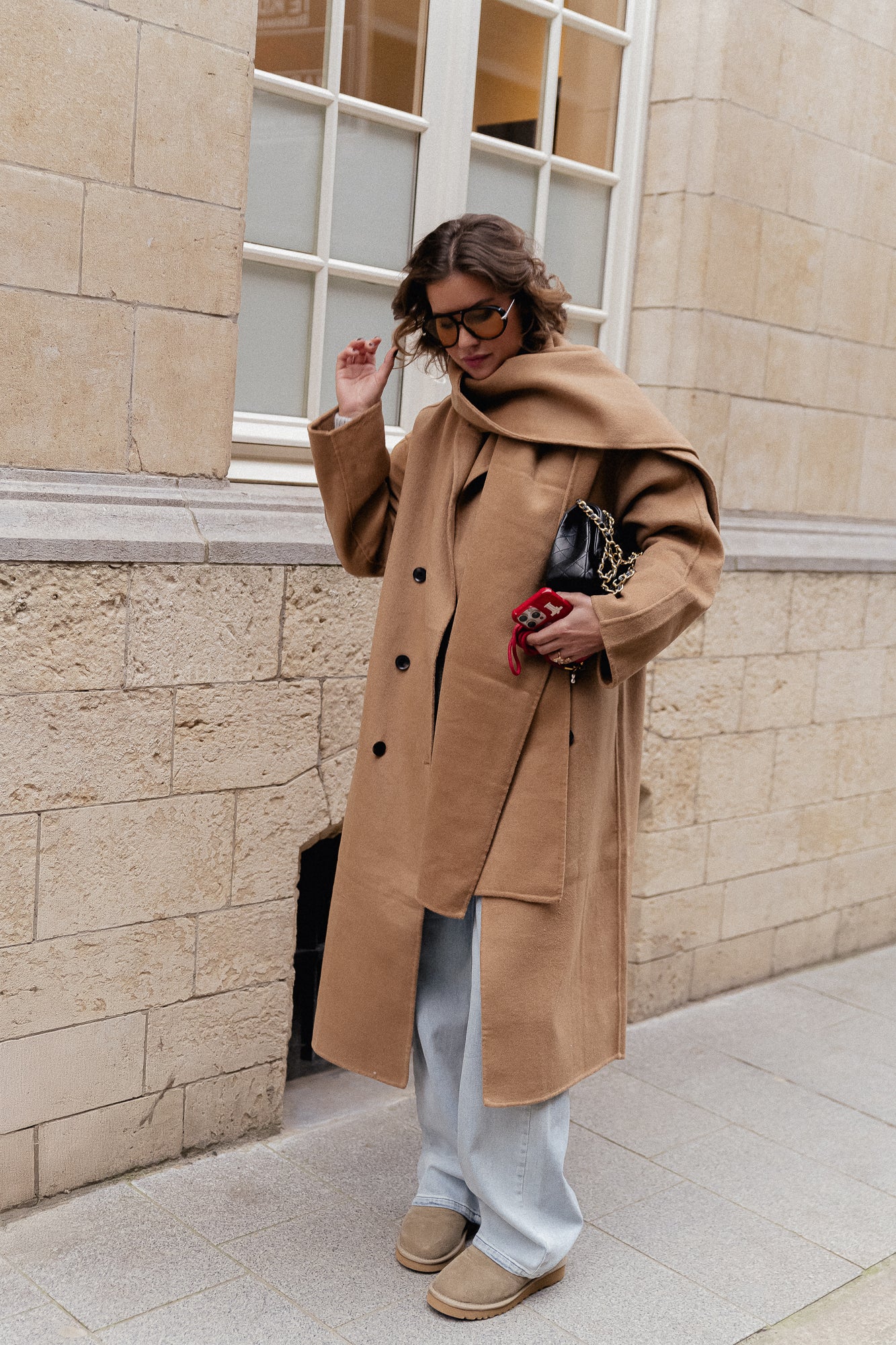 Oversize Carter wool coat camel