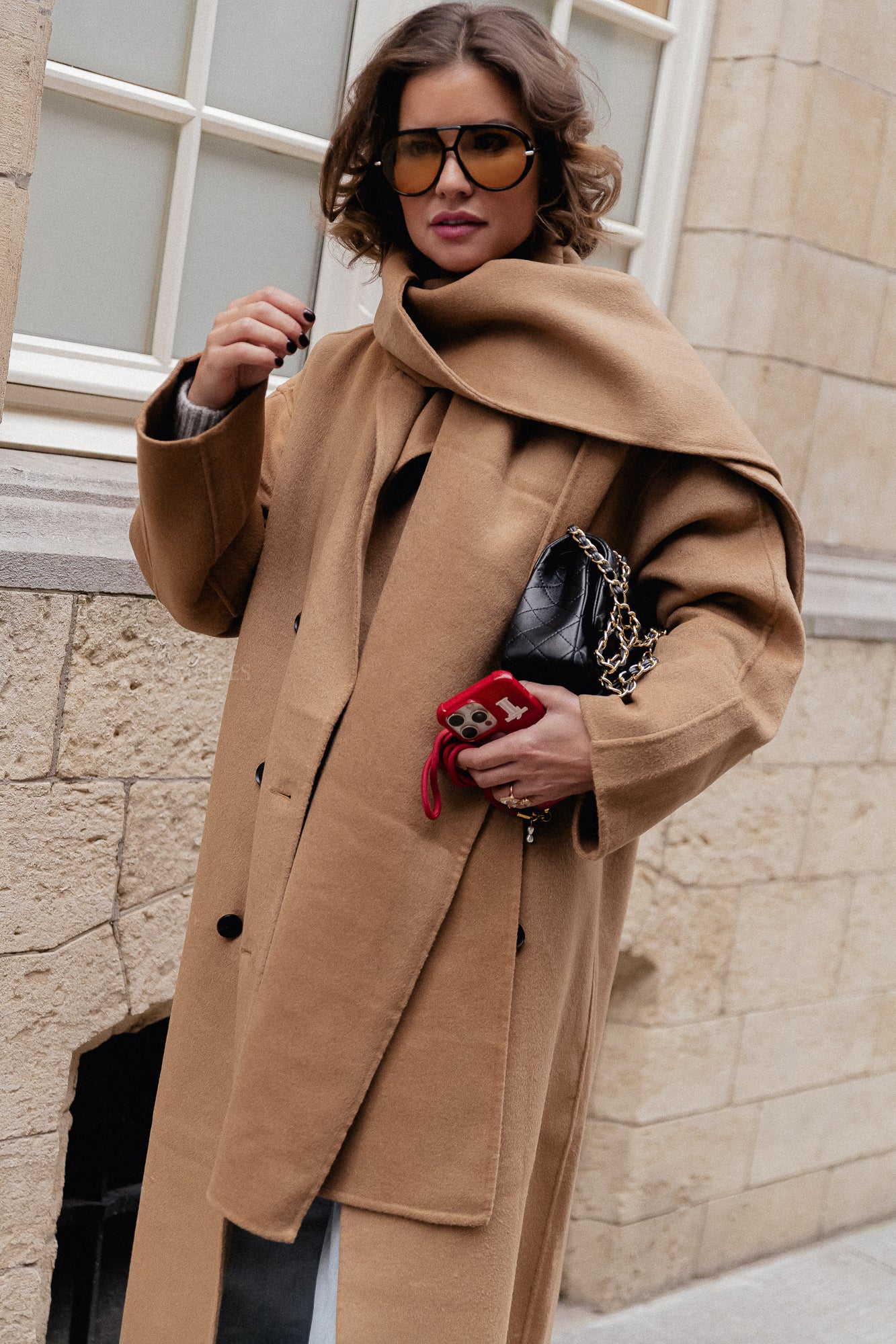 Oversize Carter wool coat camel