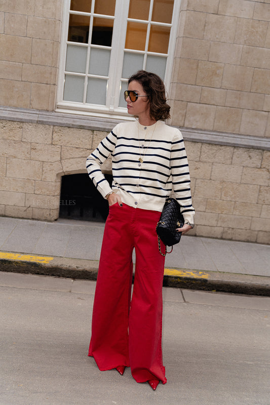 Les Jumelles Zola wide legged trousers red