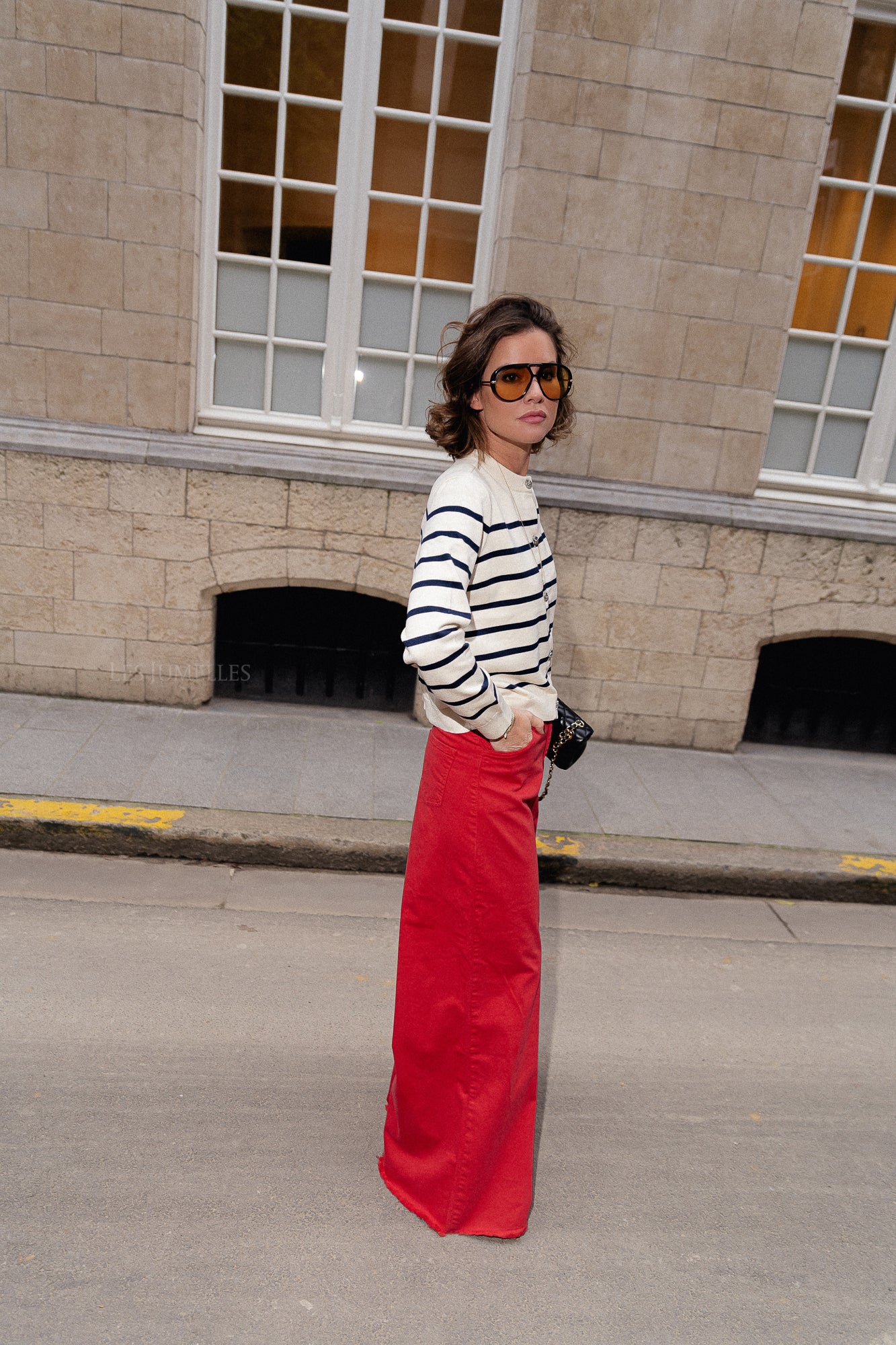 Zola wide legged trousers red