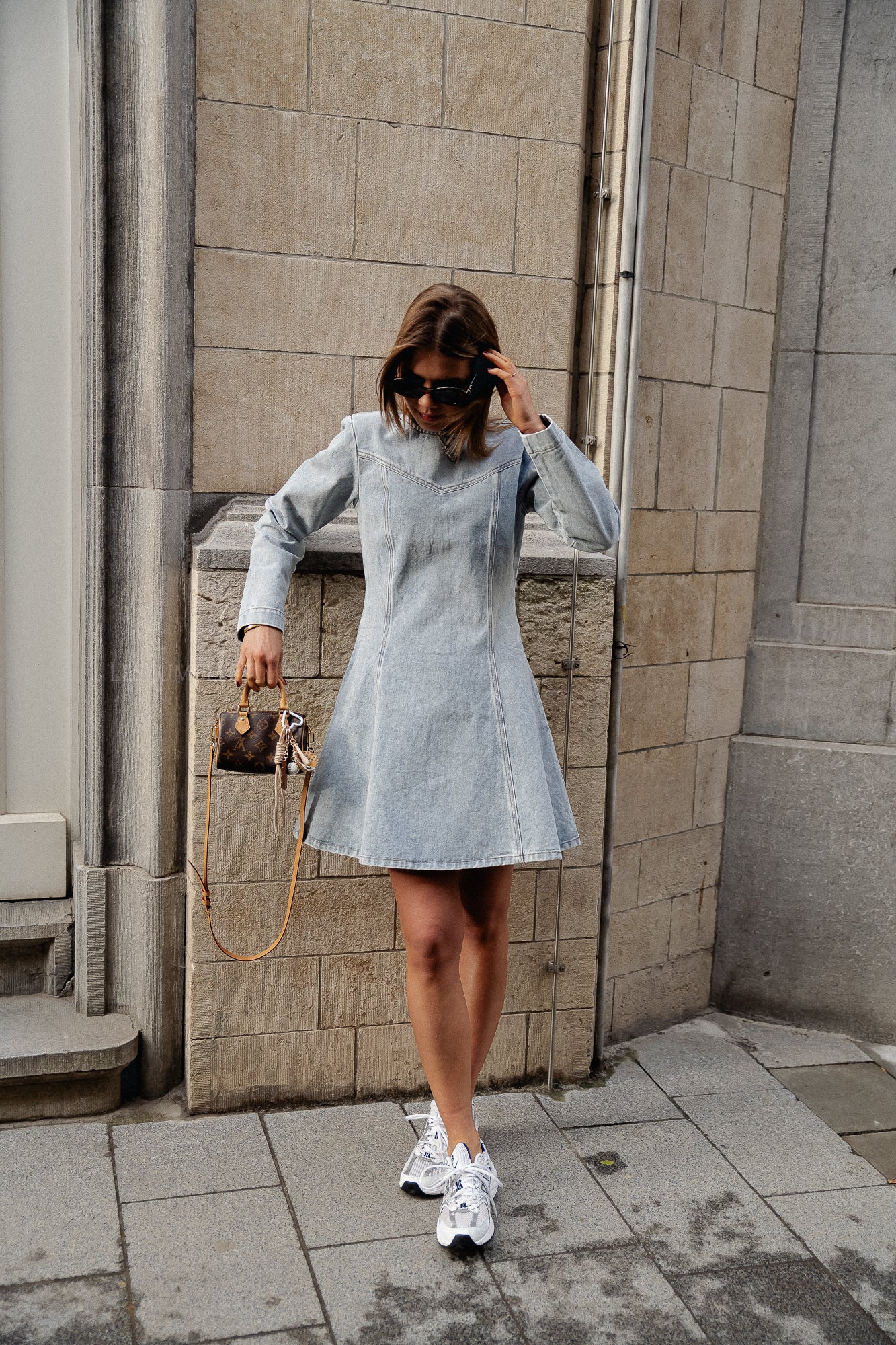 OBJYulian L/S denim dress light blue denim