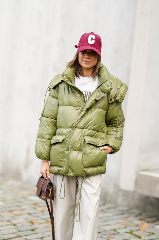 Les Jumelles Buffy puffer coat olive