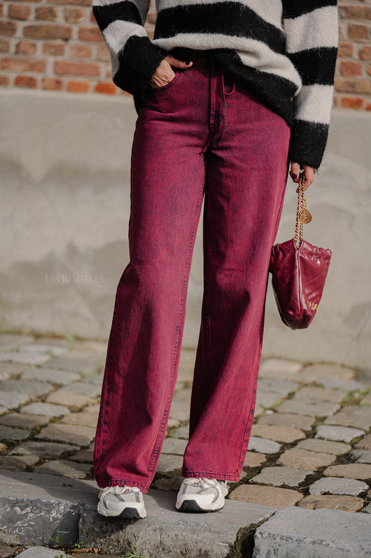 Les Jumelles YASMoon HMW jeans maroon banner