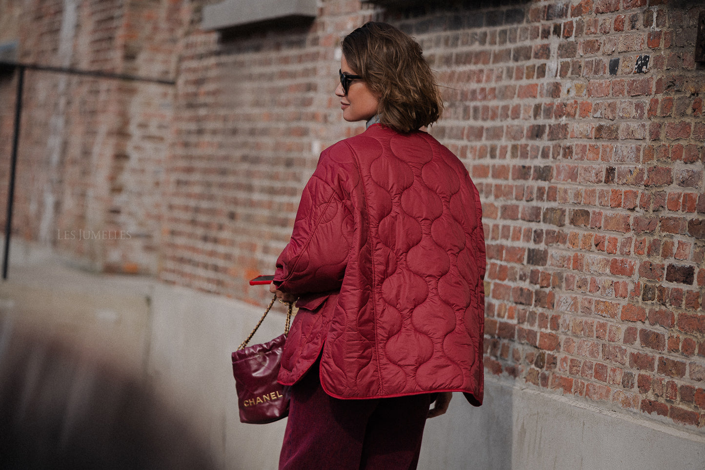 Leonie quilted jacket red