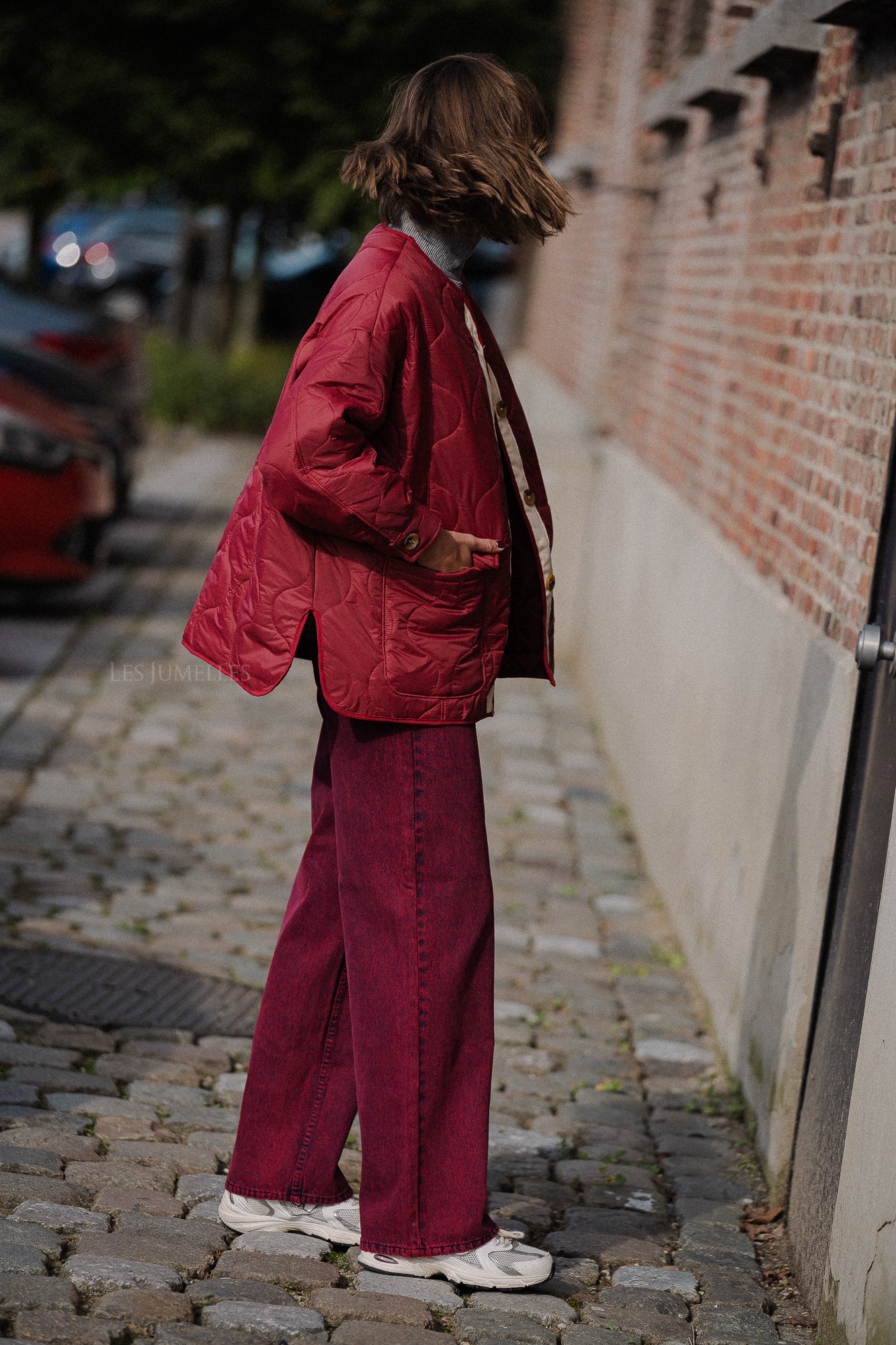 Leonie quilted jacket red