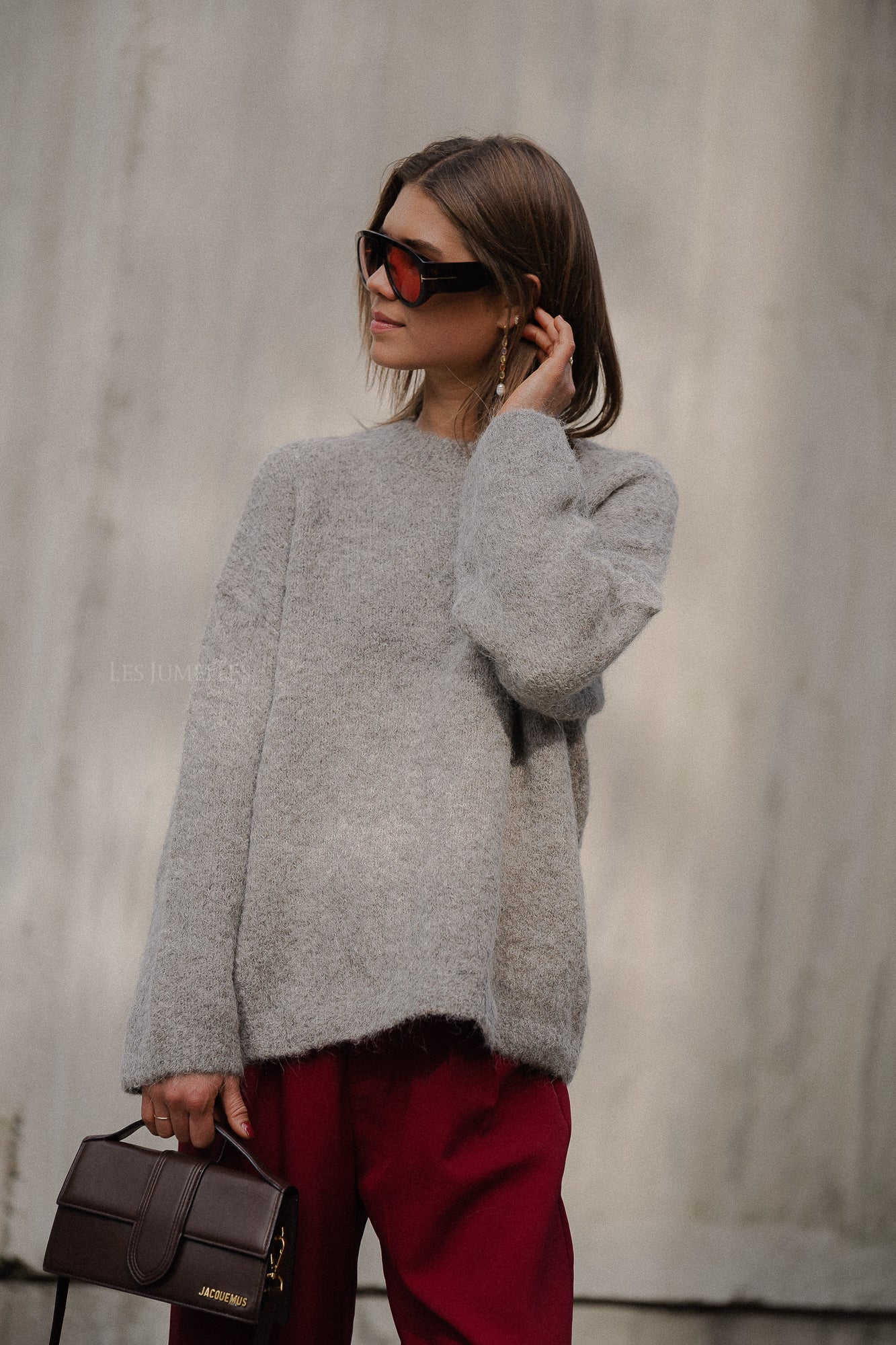 SLFGabella LS knit O-neck steel gray