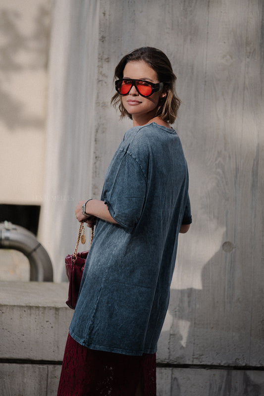 Les Jumelles Flavie Oversized T-Shirt gewaschenes Grau