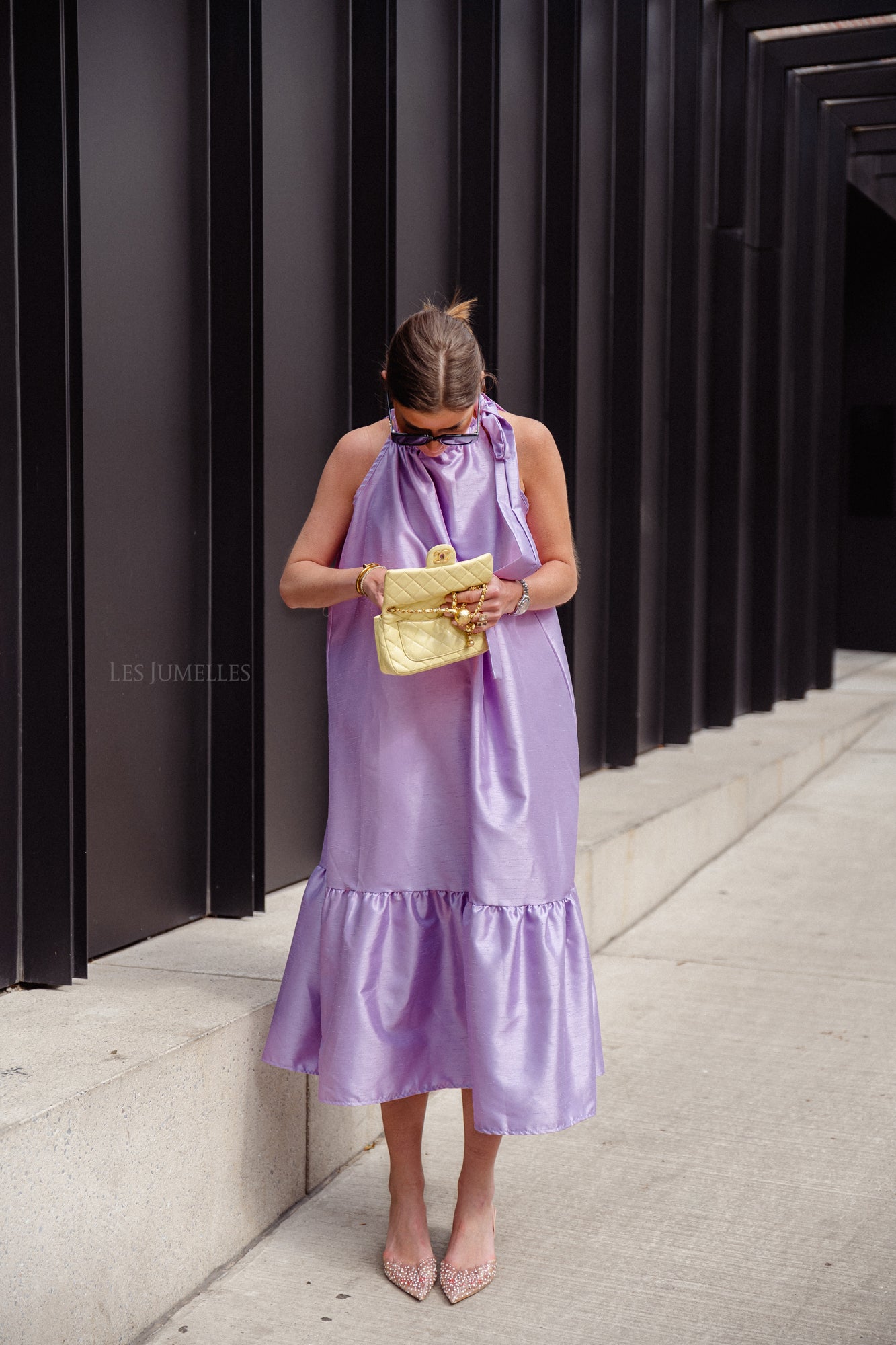 Ella halterneck maxi dress lilac