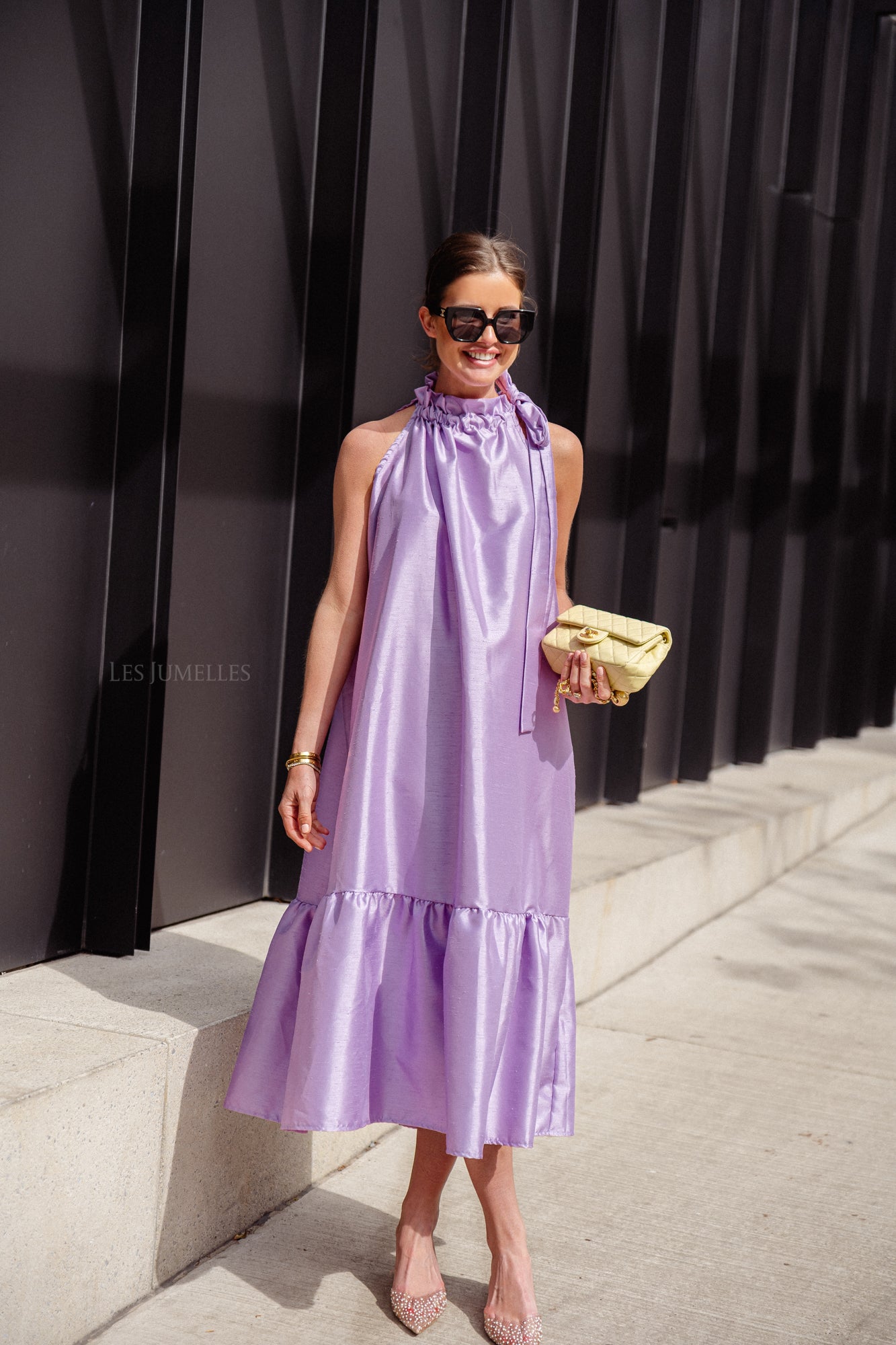 Ella halterneck maxi dress lilac