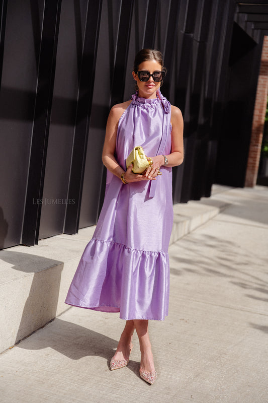 Les Jumelles Ella halterneck maxi dress lilac