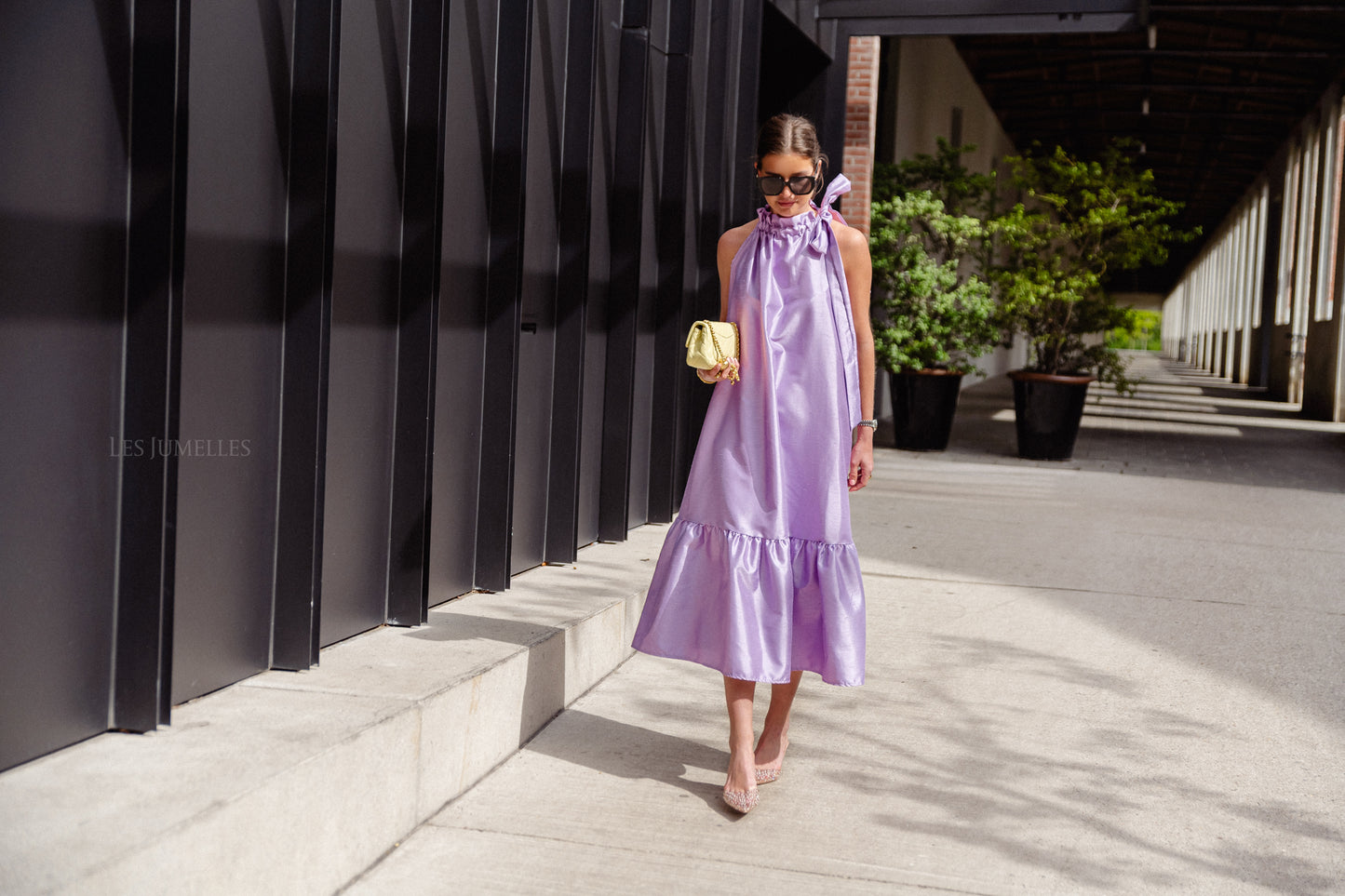 Ella halterneck maxi dress lilac