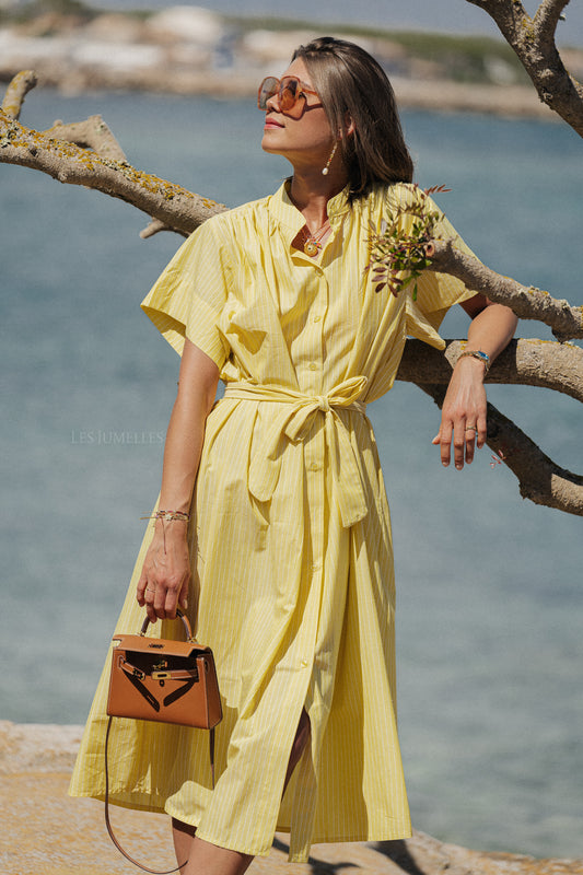 Les Jumelles Esmee striped maxi dress yellow